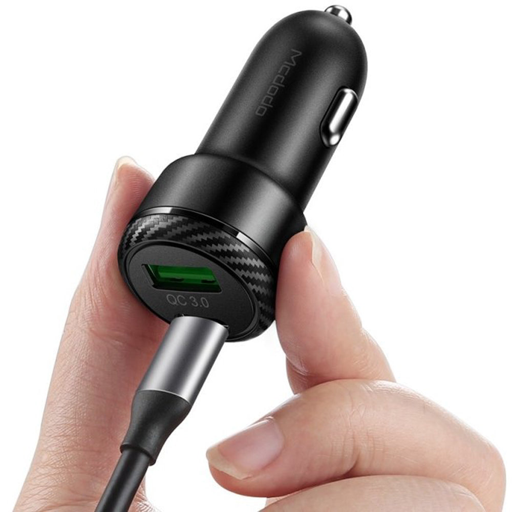 McDodo CC-5970 Car Charger, 38W, 3A, 1 x USB-A - 1 x USB-C, Black