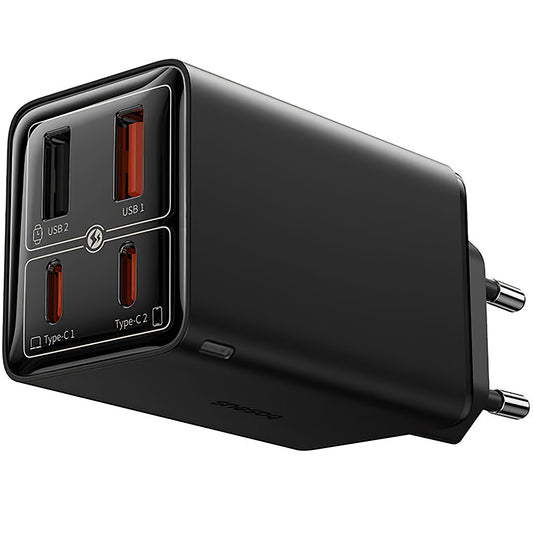 Baseus GaN6 Pro USB-C Cable Network Charger with USB-C Cable, 100W, 3.25A, 2 x USB-A - 2 x USB-C, Black P10162705112112-00