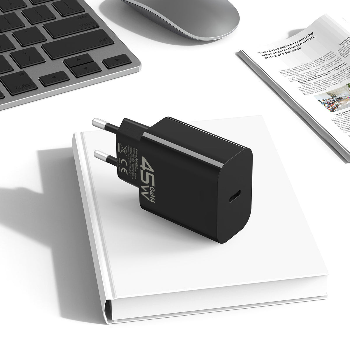 Blavec BC-7 Network Charger with USB-C Cable, 45W, 3A, 1 x USB-C, Black