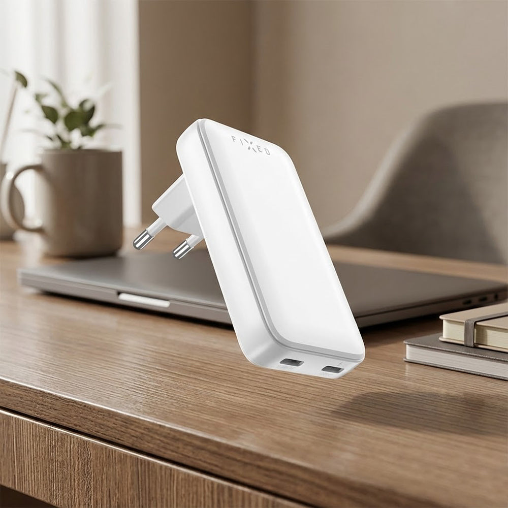 Fixed Slim Network Charger, 45W, 3A, 2 x USB-C, White
