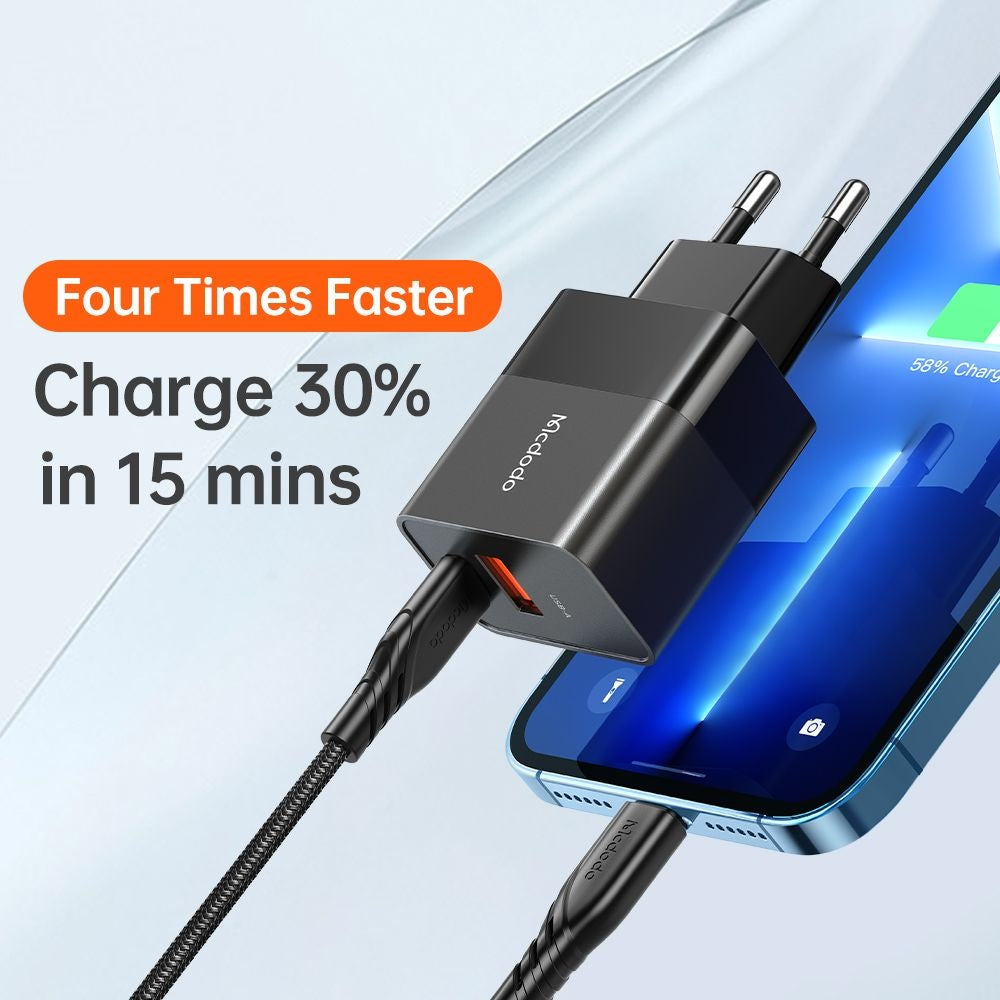 McDodo CH-1951 Hydrogen Network Charger, 20W, 3A, 1 x USB-A - 1 x USB-C, Black