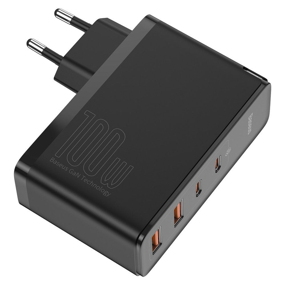 Network Charger Baseus GaN2 Pro, 100W, 5A, 2 x USB-A - 2 x USB-C, Black CCGAN2P-L01