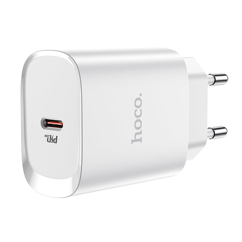 Network Charger HOCO N14, 20W, 3A, 1 x USB-C, White