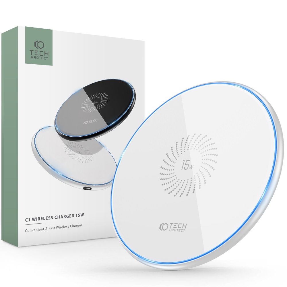 Wireless Network Charger Tech-Protect QI15W-C1, 15W, 1.67A, White THP1414