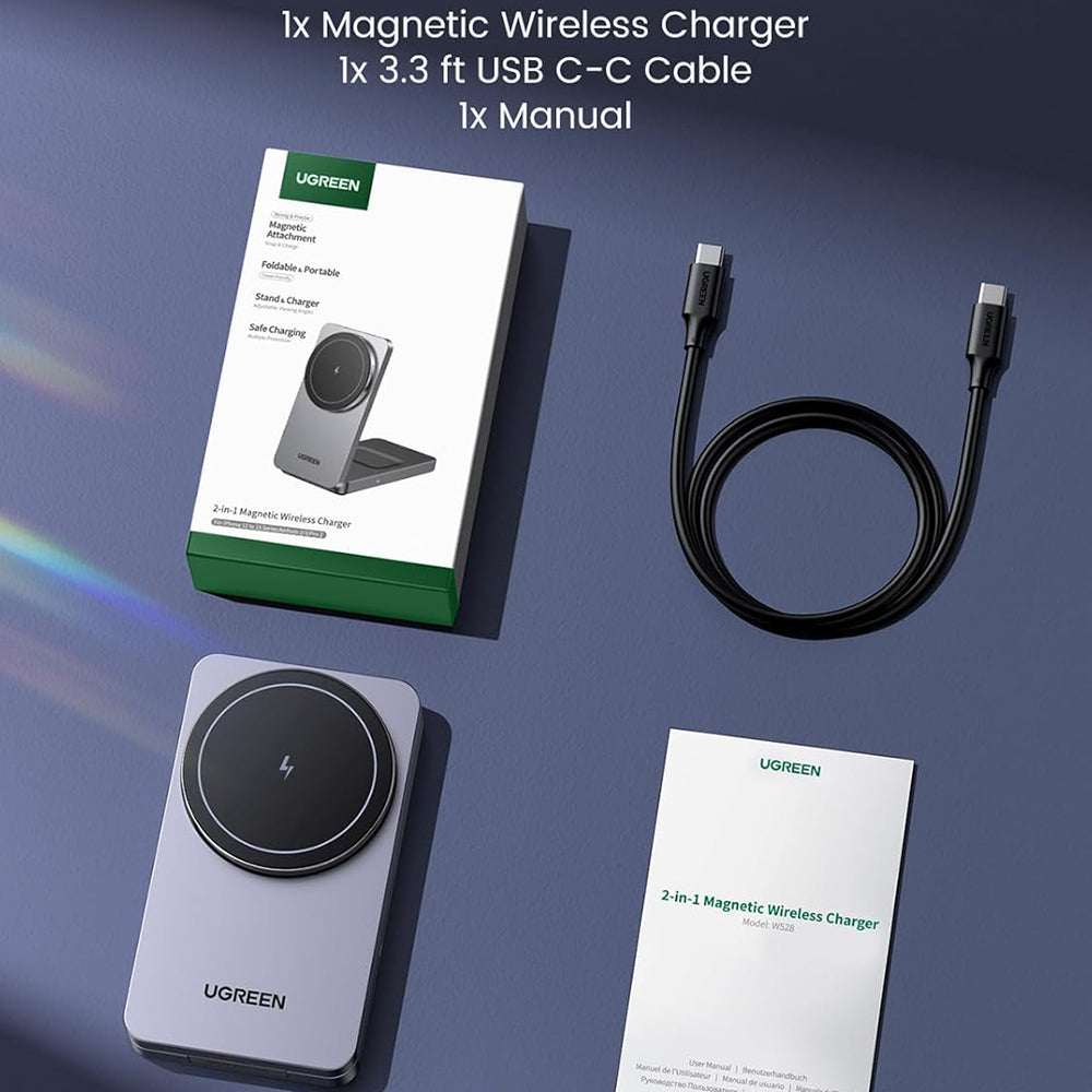 UGREEN W528 2in1 Wireless Network Charger, 20W, 1.67A, Black
