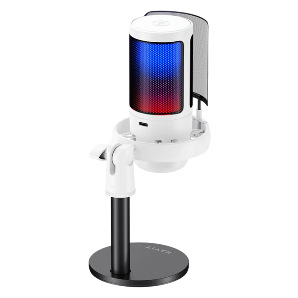 Cardioid Microphone HAVIT GK50, RGB, USB-C, 1.8m, Black