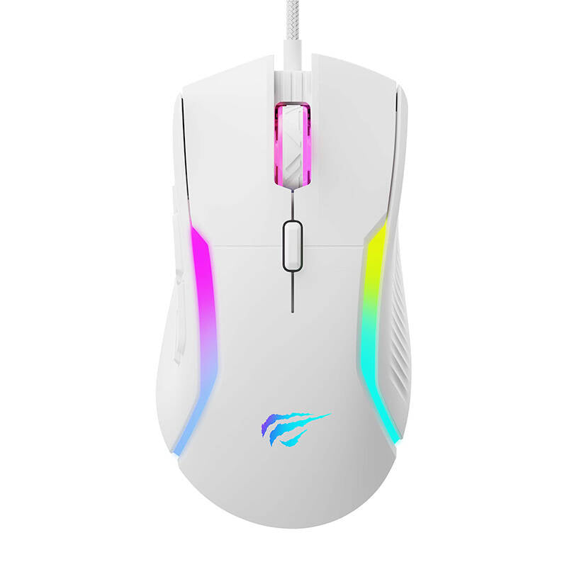 Wired USB Gaming Mouse HAVIT MS1033, RGB, 800DPI - 8000DPI, White