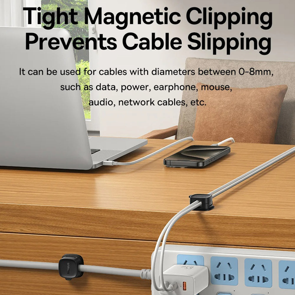 Baseus Lite Magnetic Cable Organizer, Set of 3 Pieces, Black B01331106111-00