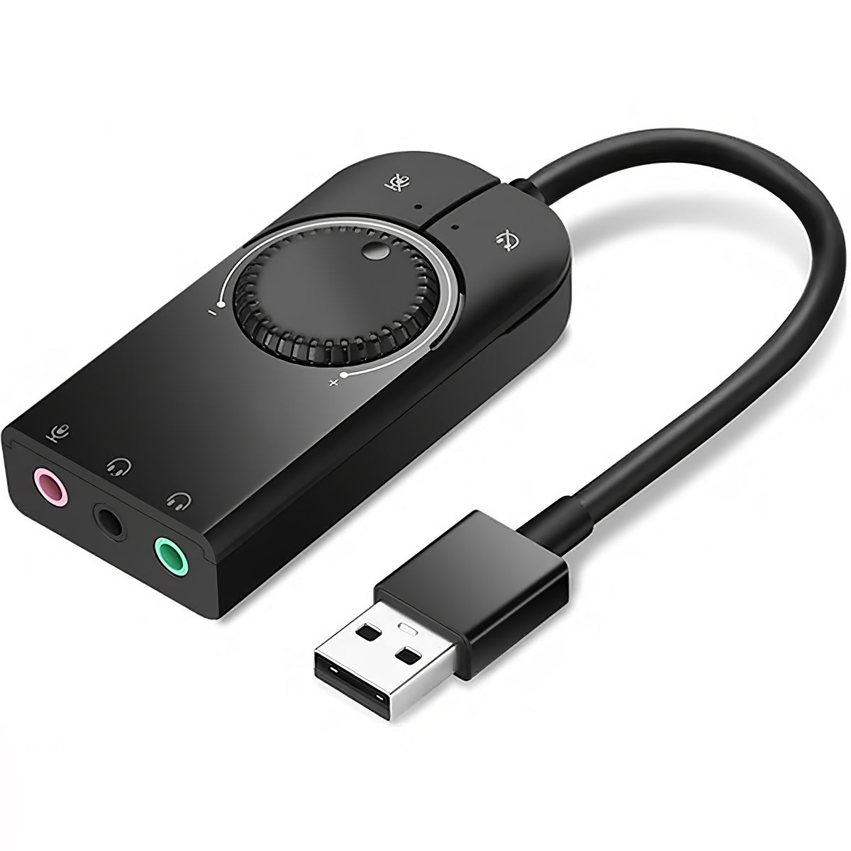 UGREEN CM129 USB Sound Card, 3 x 3.5mm Jack, Black