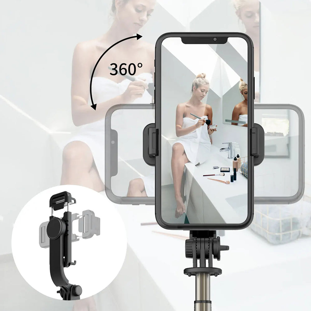 Selfie Stick Bluetooth Techsuit Q03, Universal, Black