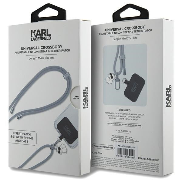 Karl Lagerfeld Choupette Phone Lanyard, Grey