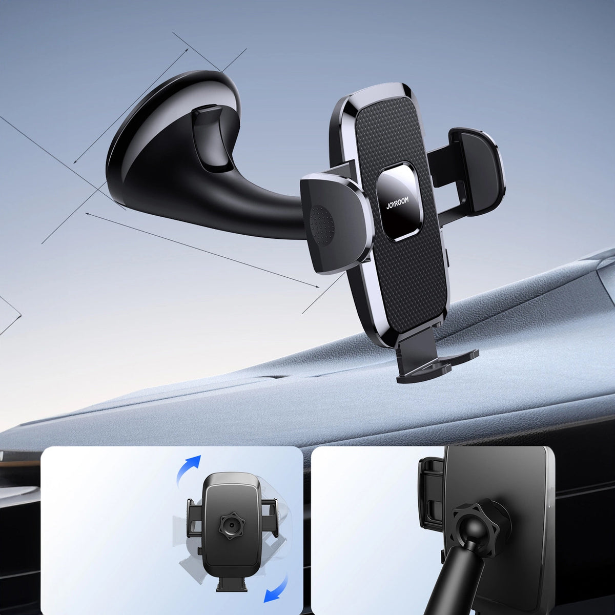 Joyroom JR-ZS259 2in1 Car Holder, 4.7inch - 6.7inch, Black