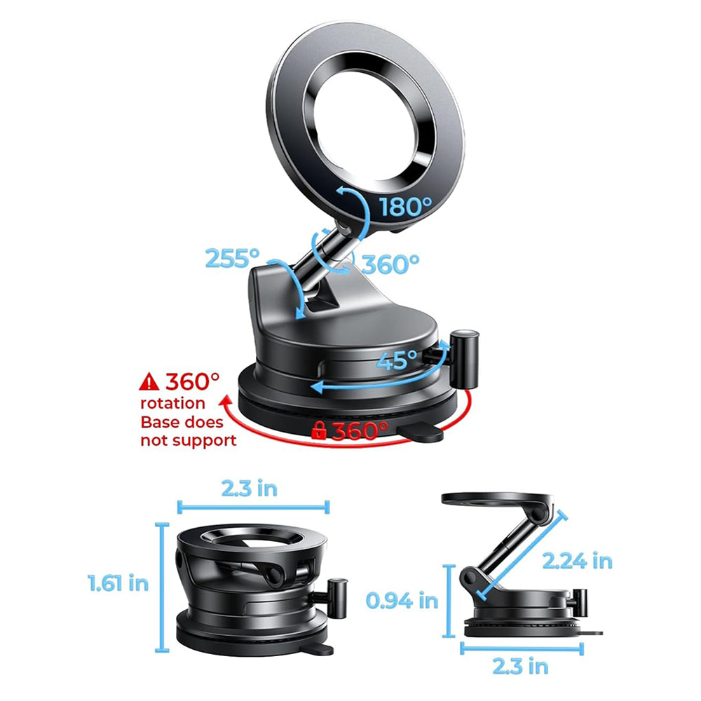 Lisen A608 Magnetic Car Mount, 4 inch - 7 inch, Black