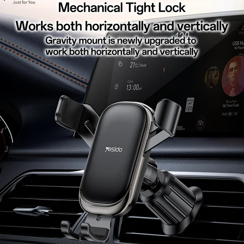 Yesido C247 Car Holder, 4.7inch - 7.2inch, Black