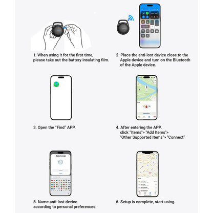 Acefast SmartTag S2 for iOS Series, Set of 4 Pieces, Black