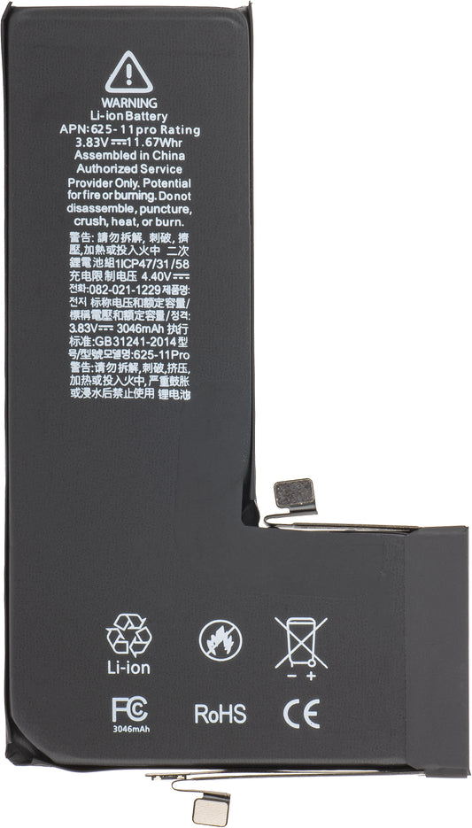 Apple iPhone 11 Pro battery, with integrated BMS Flex Band (no contact welding required)