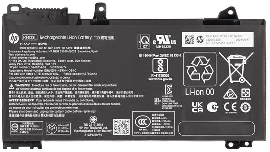 Battery HP RE03045XL-PL, 3920mAh, 45Wh, 3 cells, Service Pack L32656-005