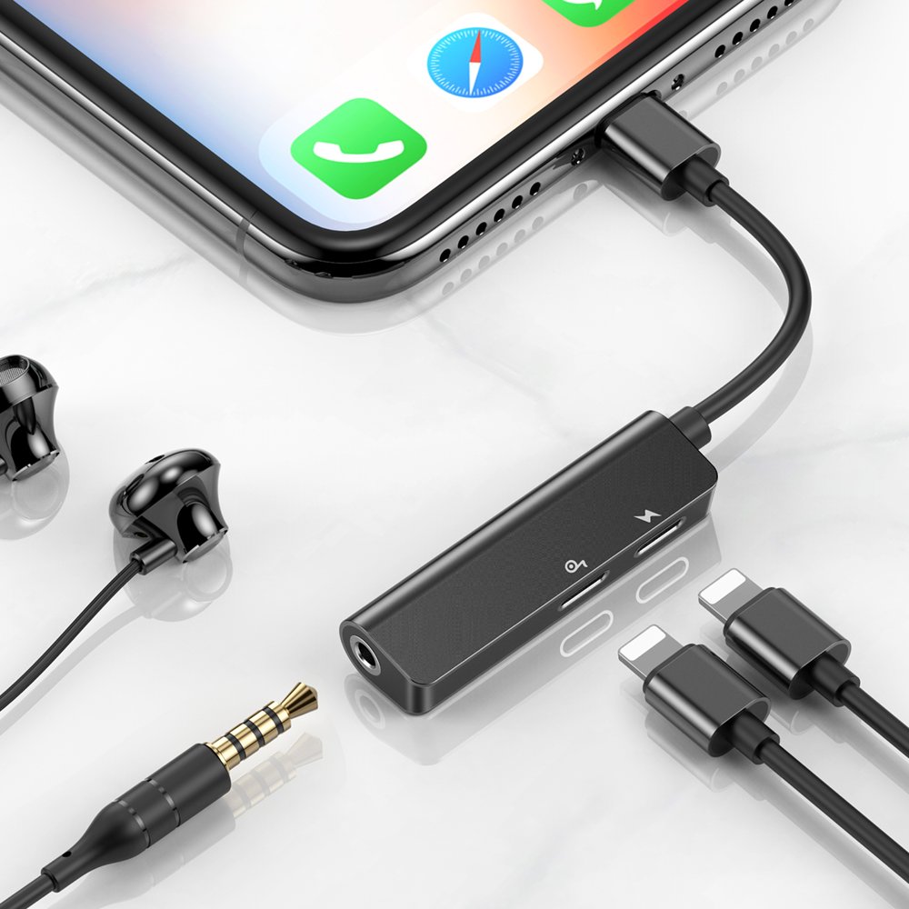 Lightning Audio Adapter - Lightning / 3.5mm Baseus L52, Black CALL52-01