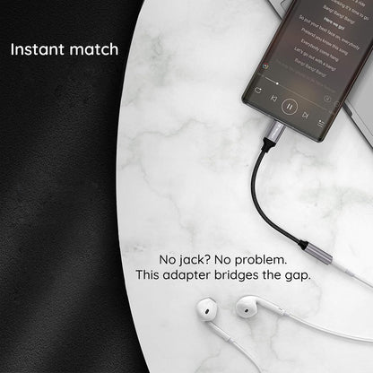 USB-C to 3.5mm Audio Adapter Techsuit AC12 FuseXound, Gray, Set of 2 Pieces