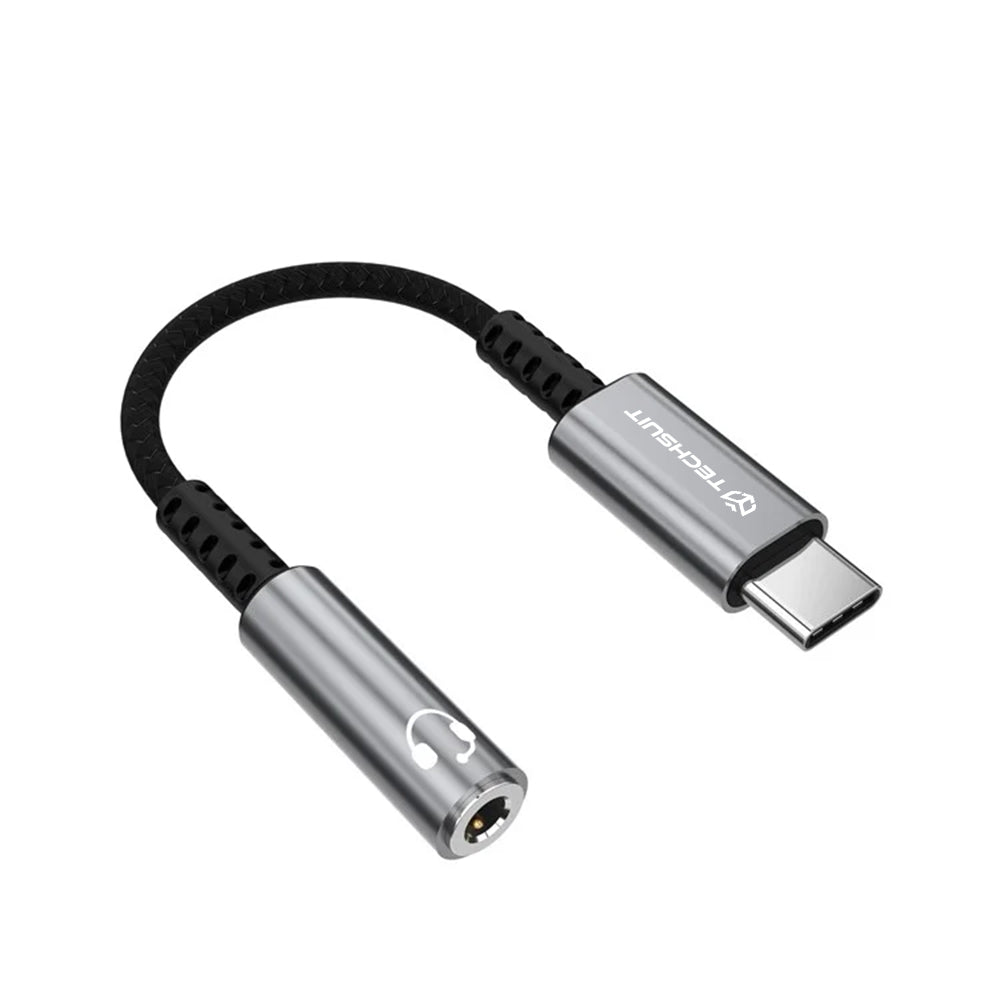 USB-C to 3.5mm Audio Adapter Techsuit AC14 SonicPiX, Gray