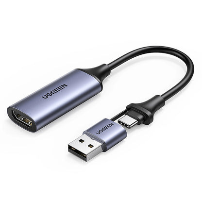 Audio and Video Adapter USB-A / USB-C - HDMI UGREEN CM489, Grey