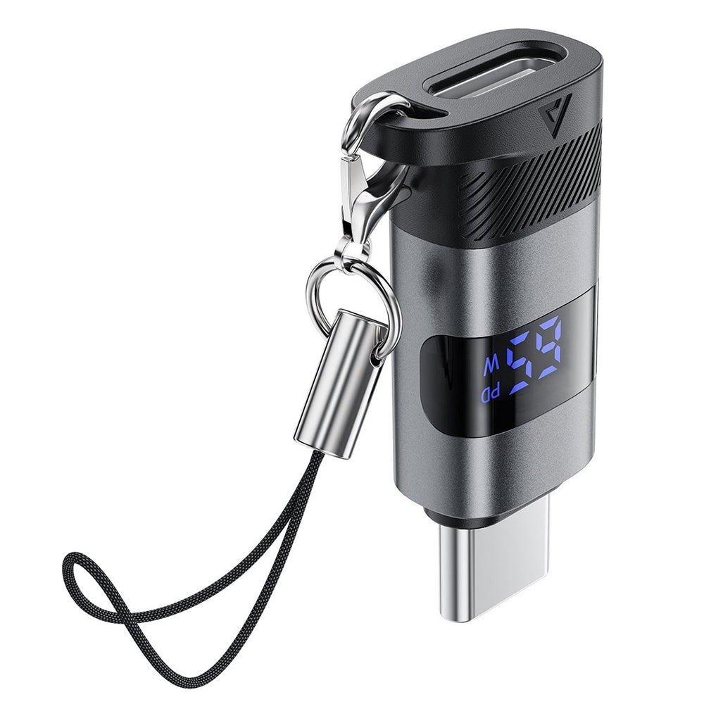 USB-C Data and Charging Adapter - USB-C Acefast J9 Display, Gray