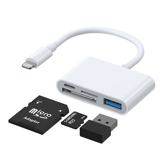 Adapter OTG Lightning - USB-A /microSD Joyroom, White S-H142