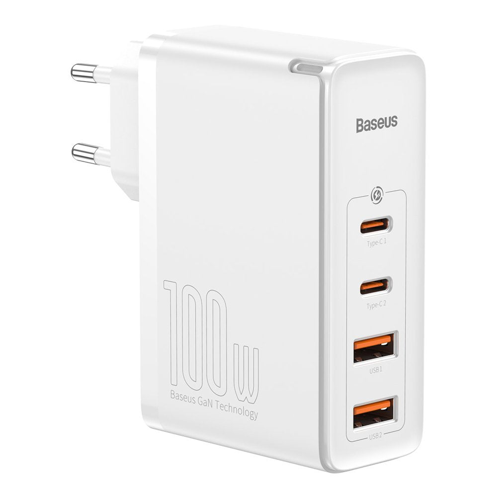 Baseus GaN2 Pro Network Charger, 100W, 3A, 2 x USB-A - 2 x USB-C, White CCGAN2P-L02