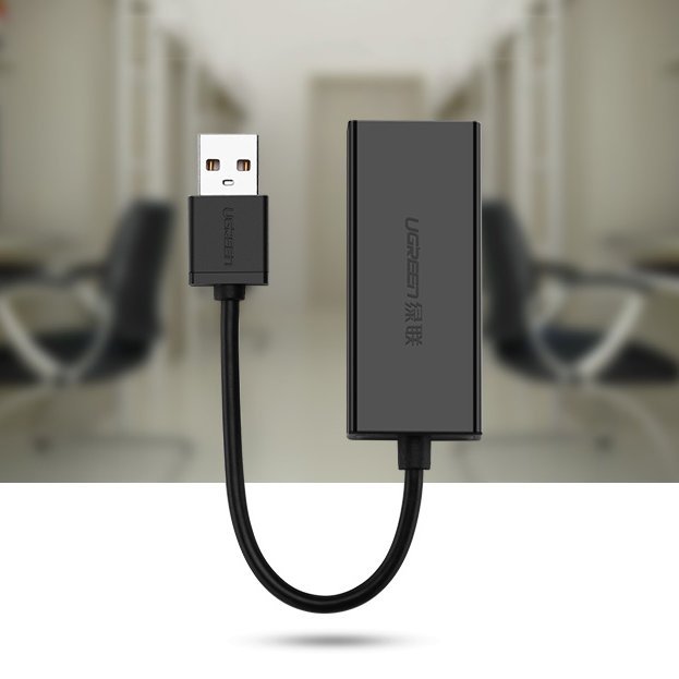 UGREEN CR110 Network Card, RJ45, USB, Black