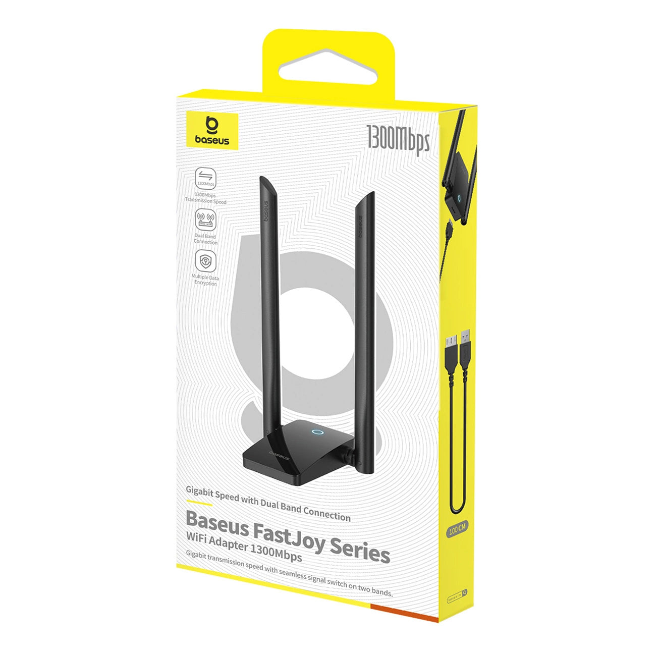 Baseus FastJoy Wireless Adapter, Dual Band, Wi-Fi 6, 1300Mbps, Black B01317600111-05