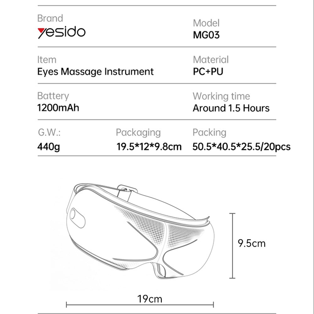Yesido MG03 Eye Massage Device, White