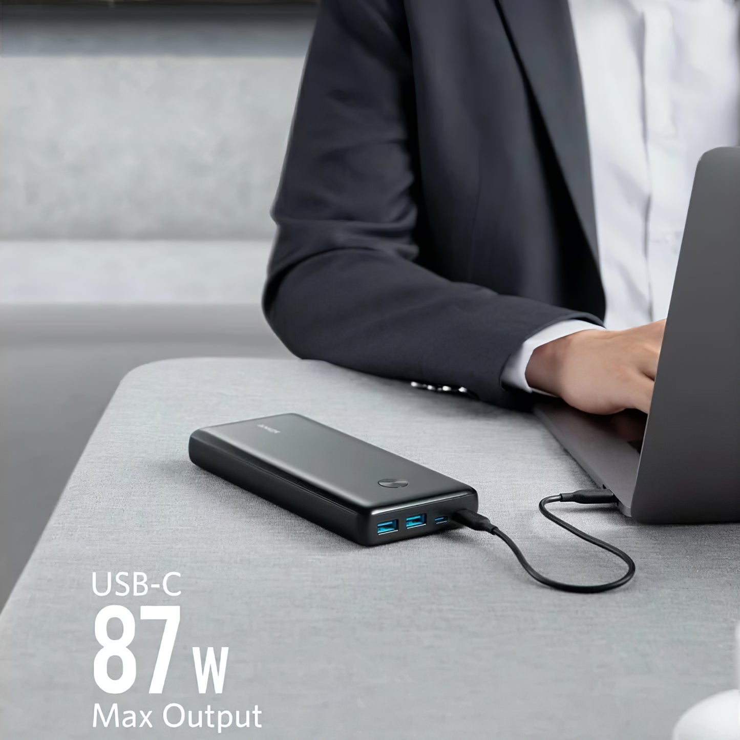 Anker PowerCore III Elite External Battery, 25600mAh, 87W, QC + PD, 2 x USB-A - 2 x USB-C, Black A1291H11