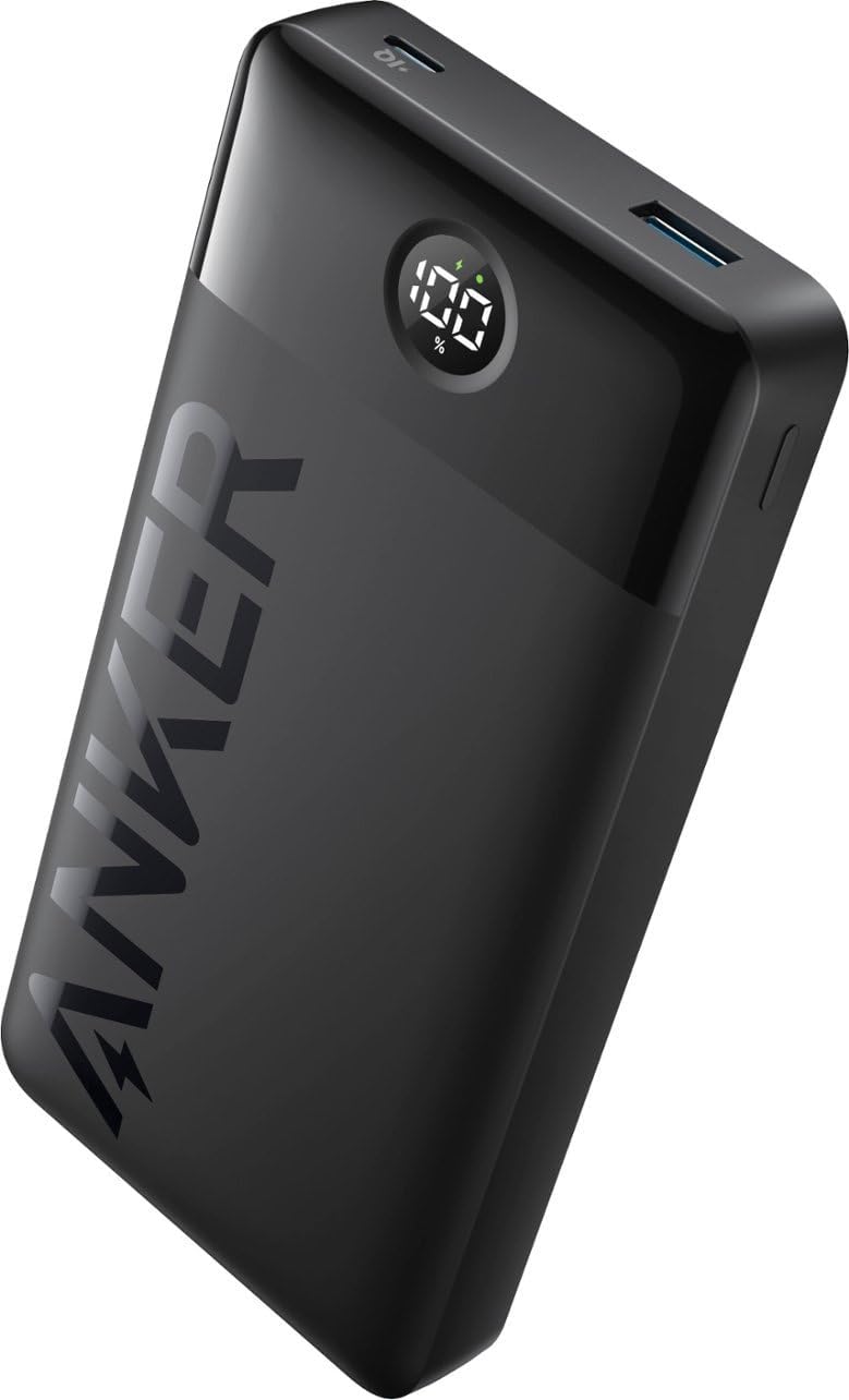 Anker PowerCore 326 External Battery, 20000mAh, 15W, 1 x USB-A - 1 x USB-C, Black A1367G11