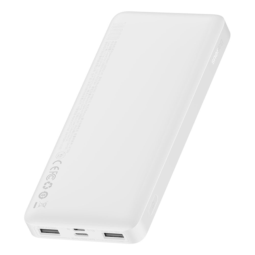 Baseus Bipow External Battery, 10000mAh, 15W, 1 x USB-C - 2 x USB-A, White PPBD050002