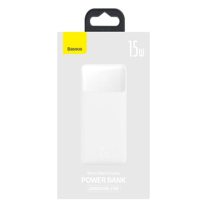 Baseus Bipow External Battery, 20000mAh, 15W, 1 x USB-C - 2 x USB-A, White PPBD050102