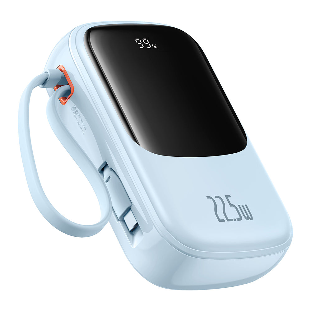 Baseus Qpow Pro+ External Battery, 20000mAh, 22.5W, QC + PD, 1 x USB-A - 2 x USB-C, Blue P10067103313-00