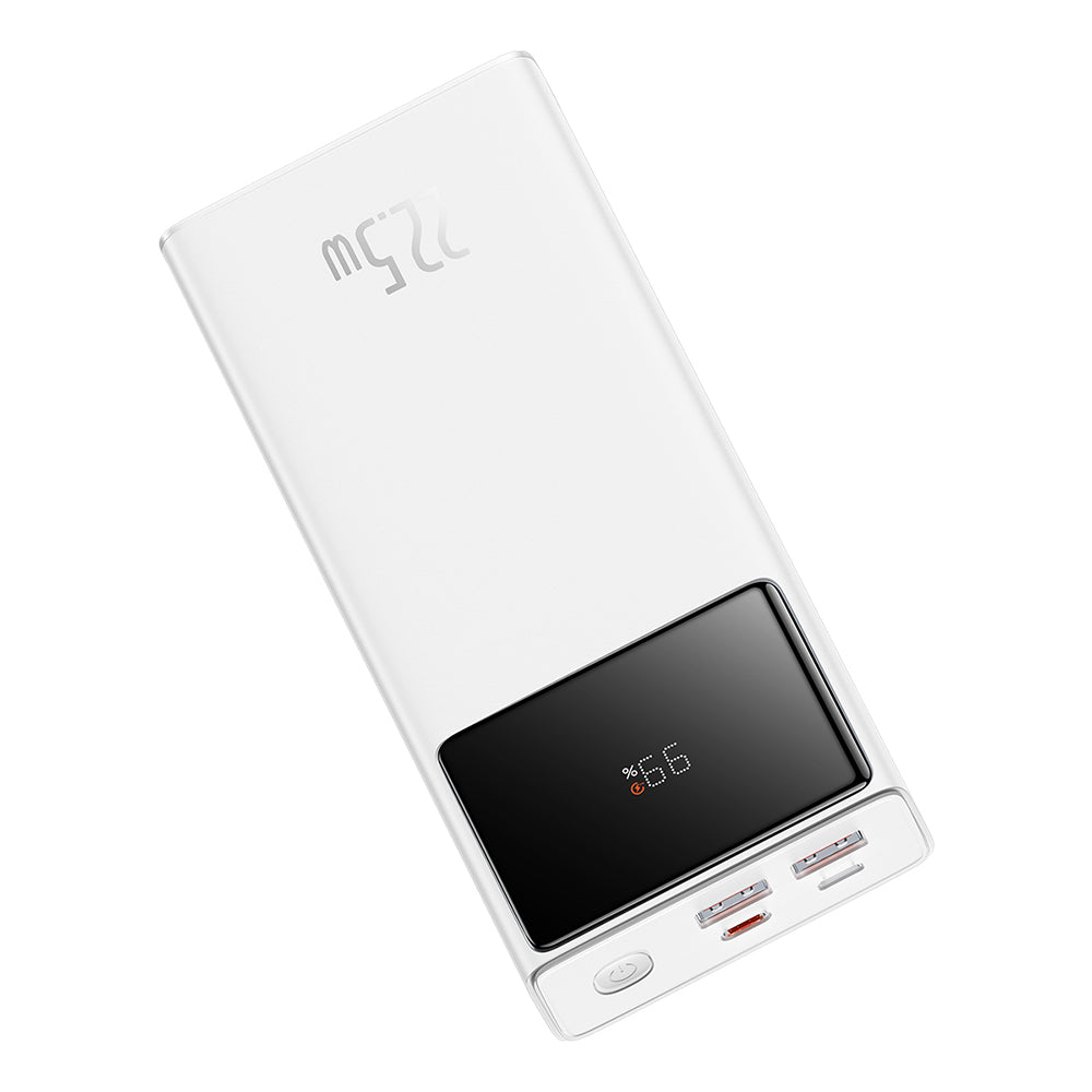 Baseus Star Lord External Battery, 20000mAh, 22.5W, QC + PD, 1 x USB-C - 2 x USB-A, White PPXJ080002