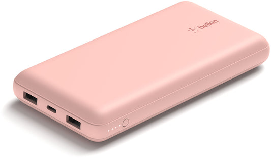 Belkin BoostCharge External Battery, 20000mAh, 15W, 1 x USB-C - 2 x USB-A, Rose Gold BPB012btRG