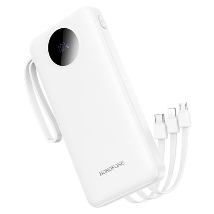 Borofone BJ53 Power External Battery, 10000mAh, 10W, 1 x Lightning - 1 x microUSB - 1 x USB-A - 1 x USB-C, White