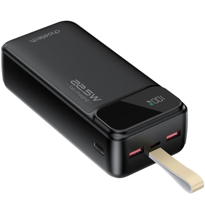 Choetech B730 External Battery, 30000mAh, 22.5W, QC + PD, 1 x USB-C - 2 x USB-A, Black