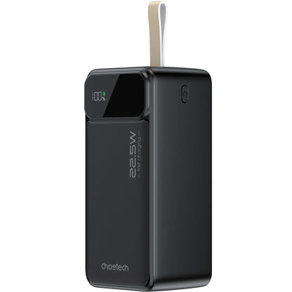 Choetech B732 External Battery, 50000mAh, 22.5W, QC + PD, 1 x USB-C - 2 x USB-A, Black