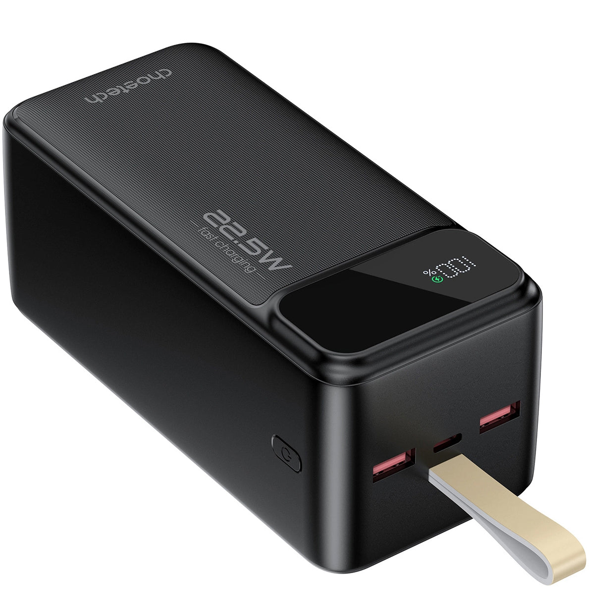 Choetech B732 External Battery, 50000mAh, 22.5W, QC + PD, 1 x USB-C - 2 x USB-A, Black