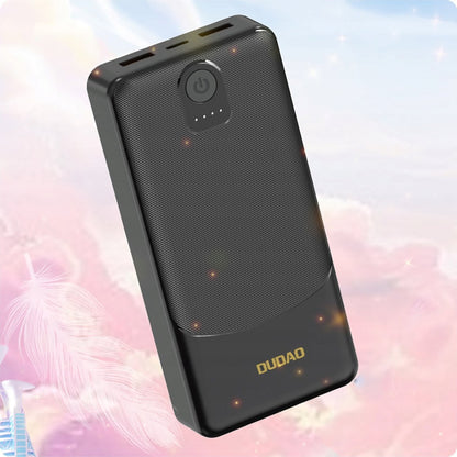 Dudao K10Pro External Battery, 20000mAh, 12W, 2 x USB-A, Black