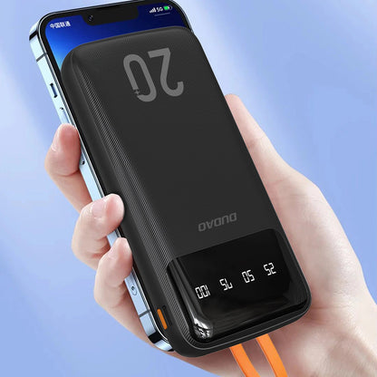 Dudao K6Pro+ External Battery, 20000mAh, 10W, 1 x Lightning - 1 x microUSB - 1 x USB-A - 1 x USB-C, Black
