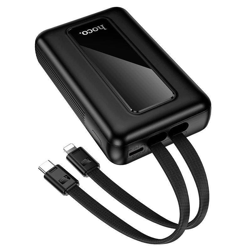 HOCO J162 External Battery, 10000mAh, 22.5W, QC + PD, 1 x Lightning - 1 x USB-A - 2 x USB-C, Black