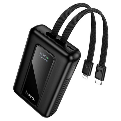HOCO J162 External Battery, 10000mAh, 22.5W, QC + PD, 1 x Lightning - 1 x USB-A - 2 x USB-C, Black