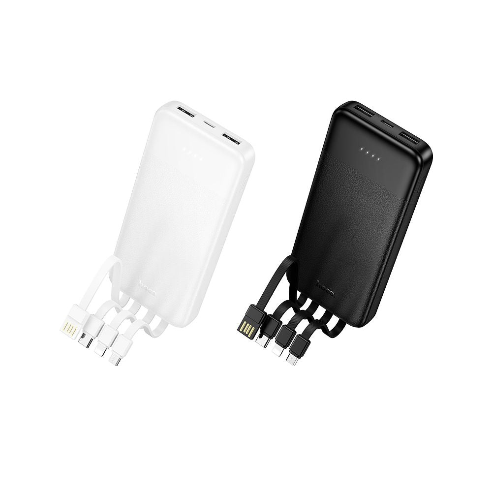 HOCO J163 External Battery, 10000mAh, 10W, 1 x Lightning - 1 x microUSB - 2 x USB-A - 1 x USB-C, Black