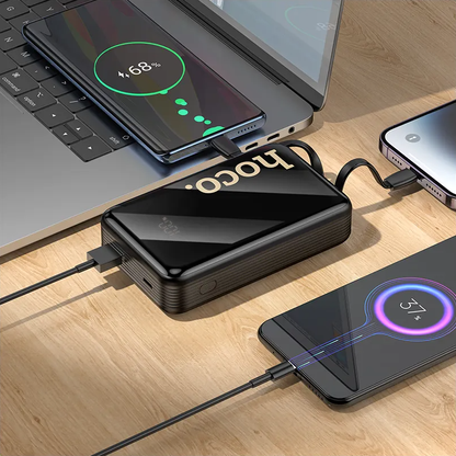 HOCO Q37A External Battery, 20000mAh, 22.5W, QC + PD, 1 x Lightning - 1 x USB-A - 2 x USB-C, Black