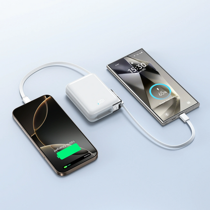 Joyroom JR-PBF27 Pro External Battery, 10000mAh, 30W, QC + PD, 1 x Lightning - 2 x USB-C, White