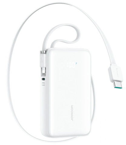 Joyroom JR-PR2L External Battery, 10000mAh, 35W, QC + PD, 1 x Lightning - 1 x USB-C, White